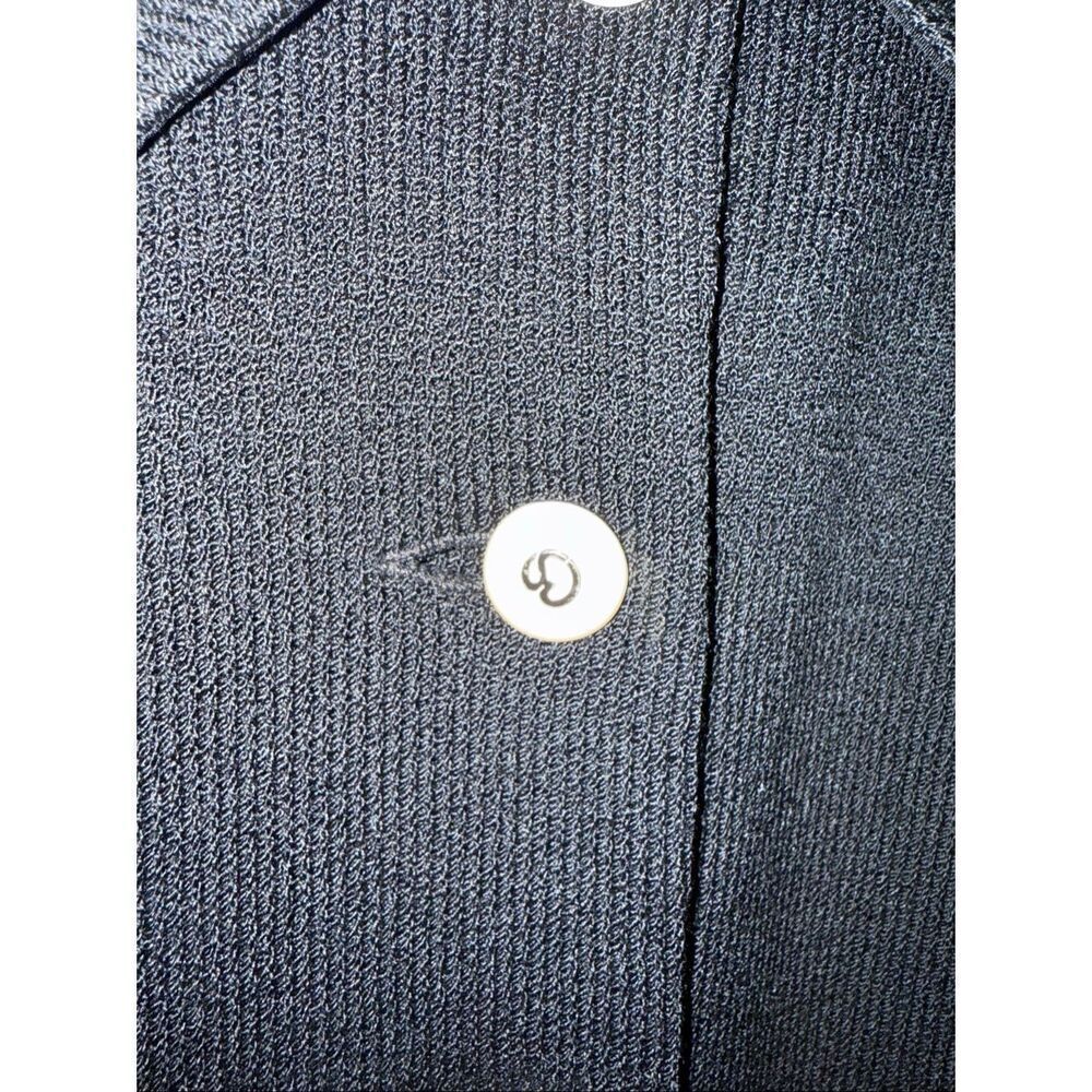 St. John Size L Santana Knit Longline Blazer Jacket Black Old Money Quiet Luxury - Picture 9 of 15